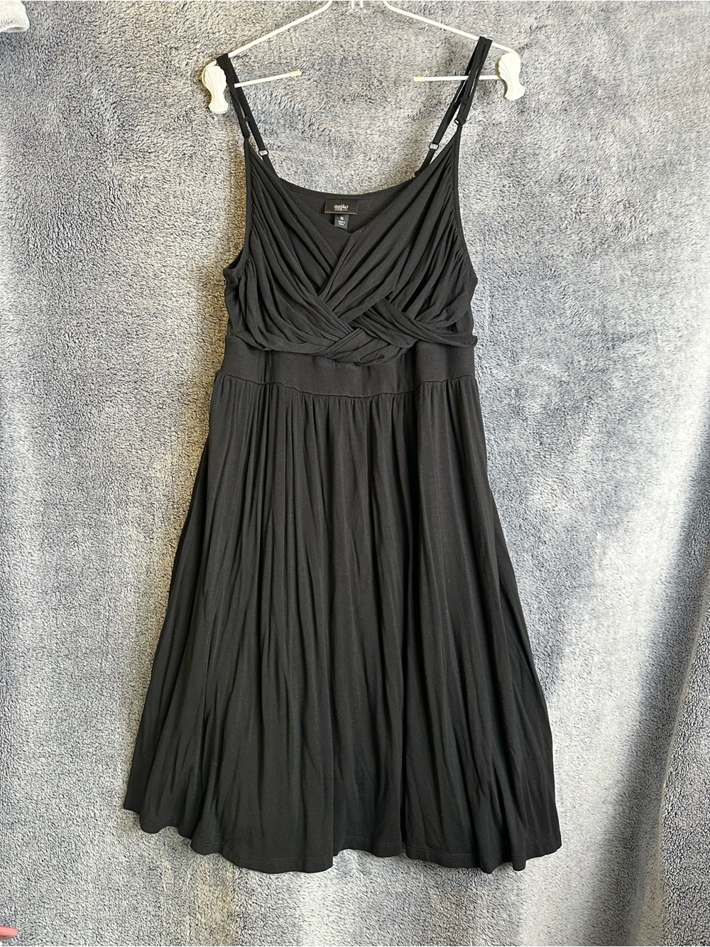 Mossimo Supply Co. Black Sleeveless Draped Midi Dress